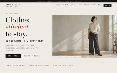 アパレルショップサイトの制作例