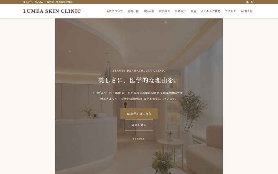 LUMÉA SKIN CLINIC(ルメア スキンクリニック) のPC画面