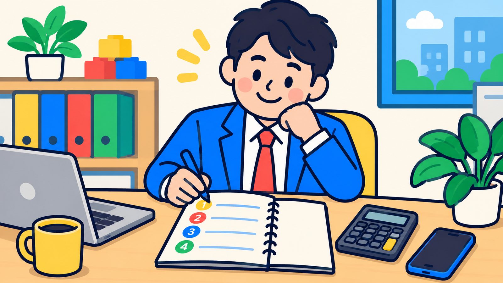 月額費用の内訳をメモに書き出す店主