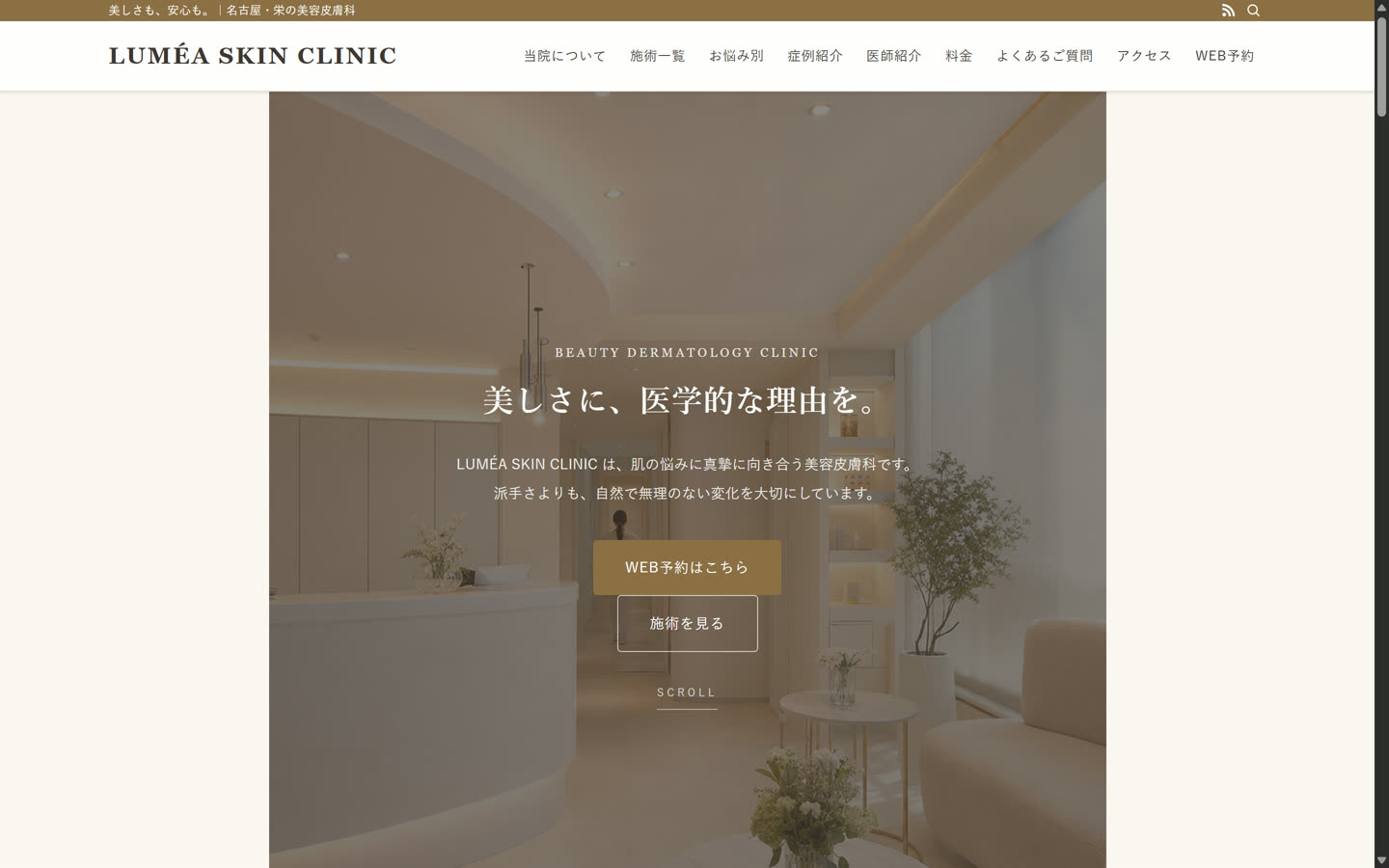 LUMÉA SKIN CLINIC(ルメア スキンクリニック)(コーポレート+集客サイト(全11ページ、WordPress + SWELL))のスクリーンショット